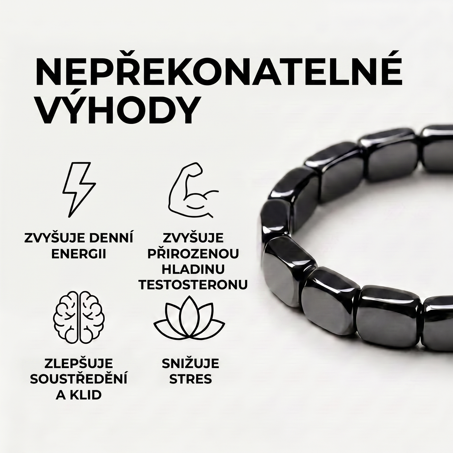 Hematitový náramek Lumo – nepřekonatelné výhody